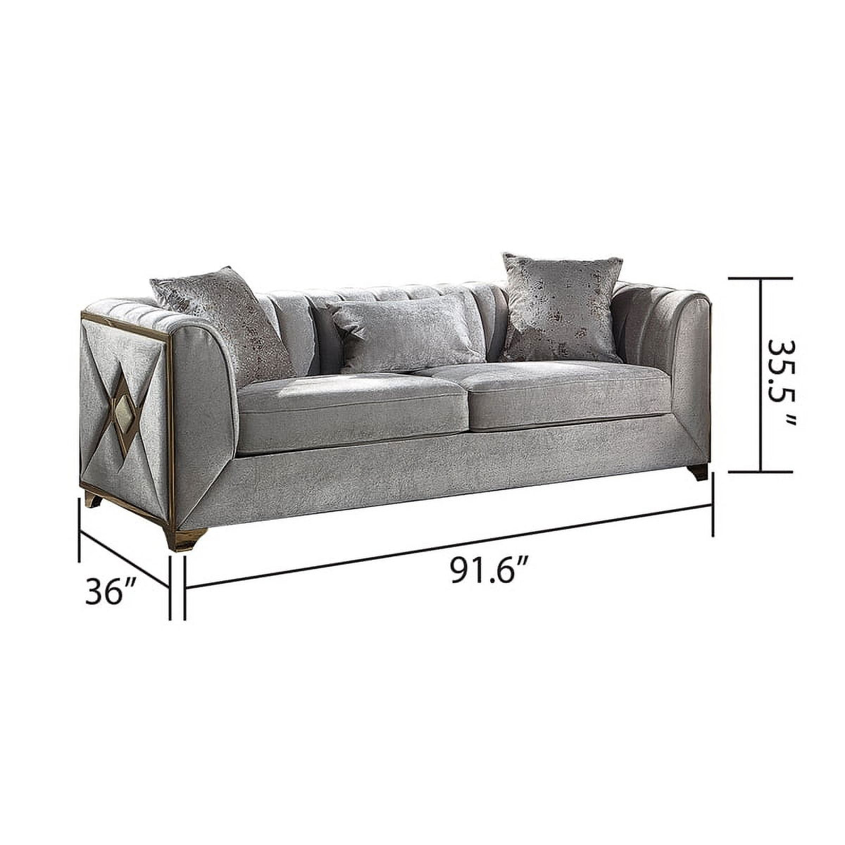 3 PC Living Room Set Made with Wood in Cream Color H610725