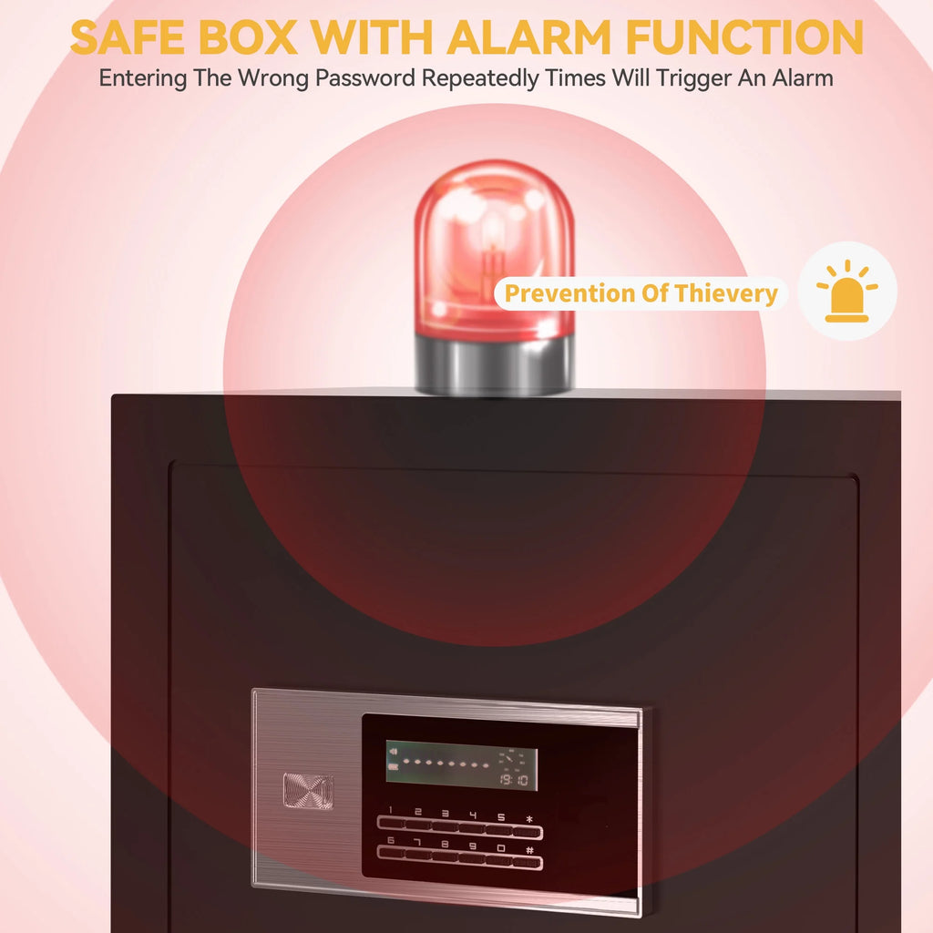Safe Box with Digital Keypad, Water and Fire Resistant, Adjustable Shelves and LED Lighting C995239