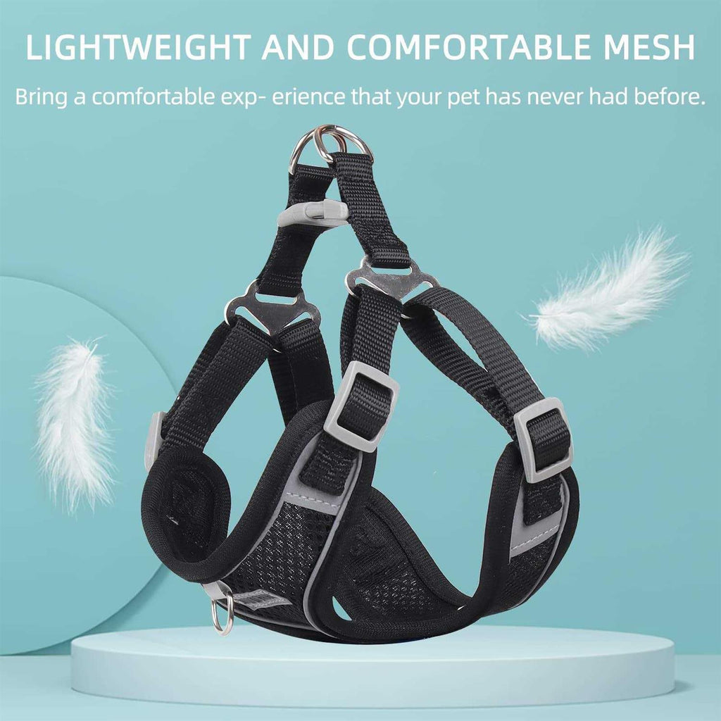 Adjustable Padded Reflective Dog Harness with 2 Leash Clips H795000