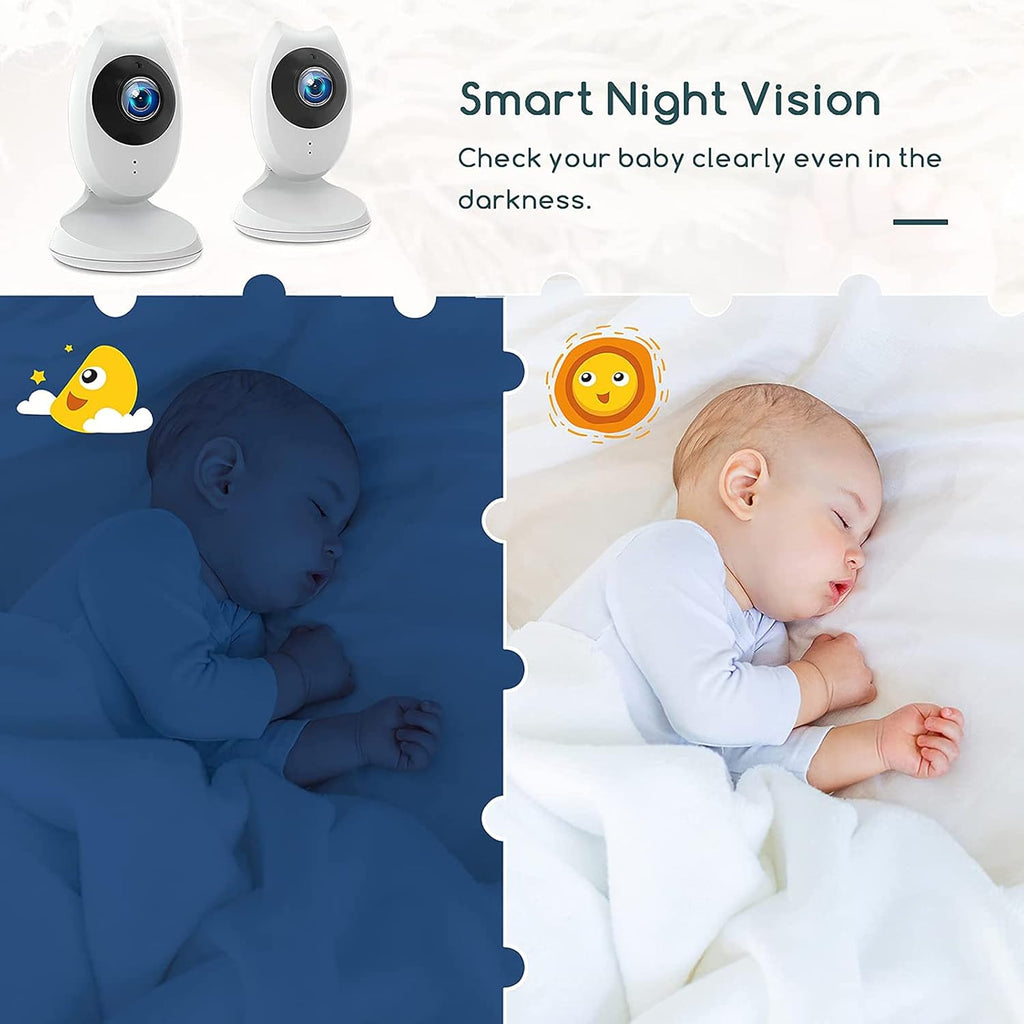 White 4.3 inch LCD Video Baby Monitor with Camera and Audio J4135