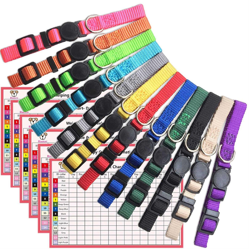 Soft Nylon Adjustable Breakaway Puppy ID Collar 14PCS D272390
