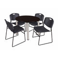 36x22 Round Breakroom Table with 4 Stack Chairs F93538