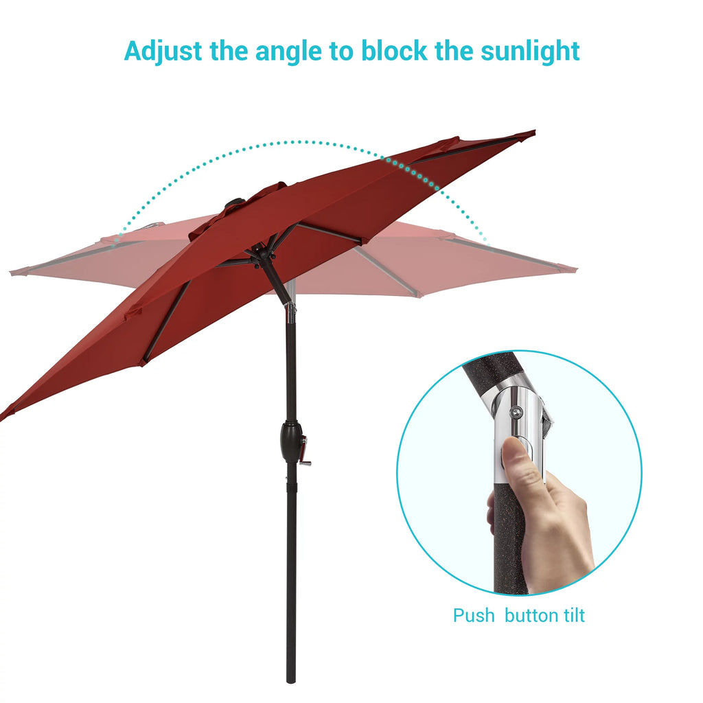 7.5 FT Outdoor Patio Market Umbrella with Tilt Button W7476