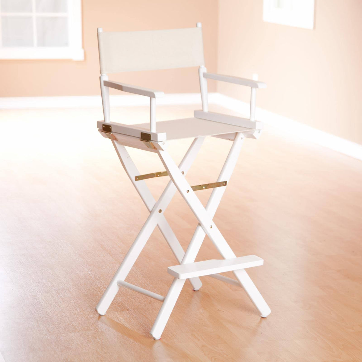 White Frame Gray Canvas Director's Chair Q290188
