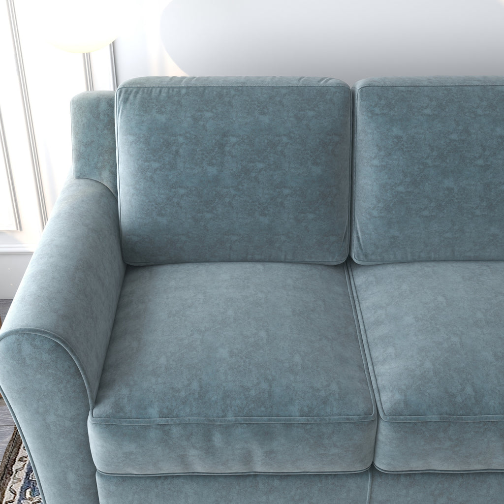 Grey Upholstered Loveseat Sofa with Solid Wood Frame Legs L517