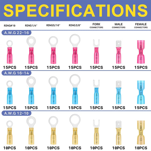 280PCS Heat Shrink Wire Connectors Kit R39161