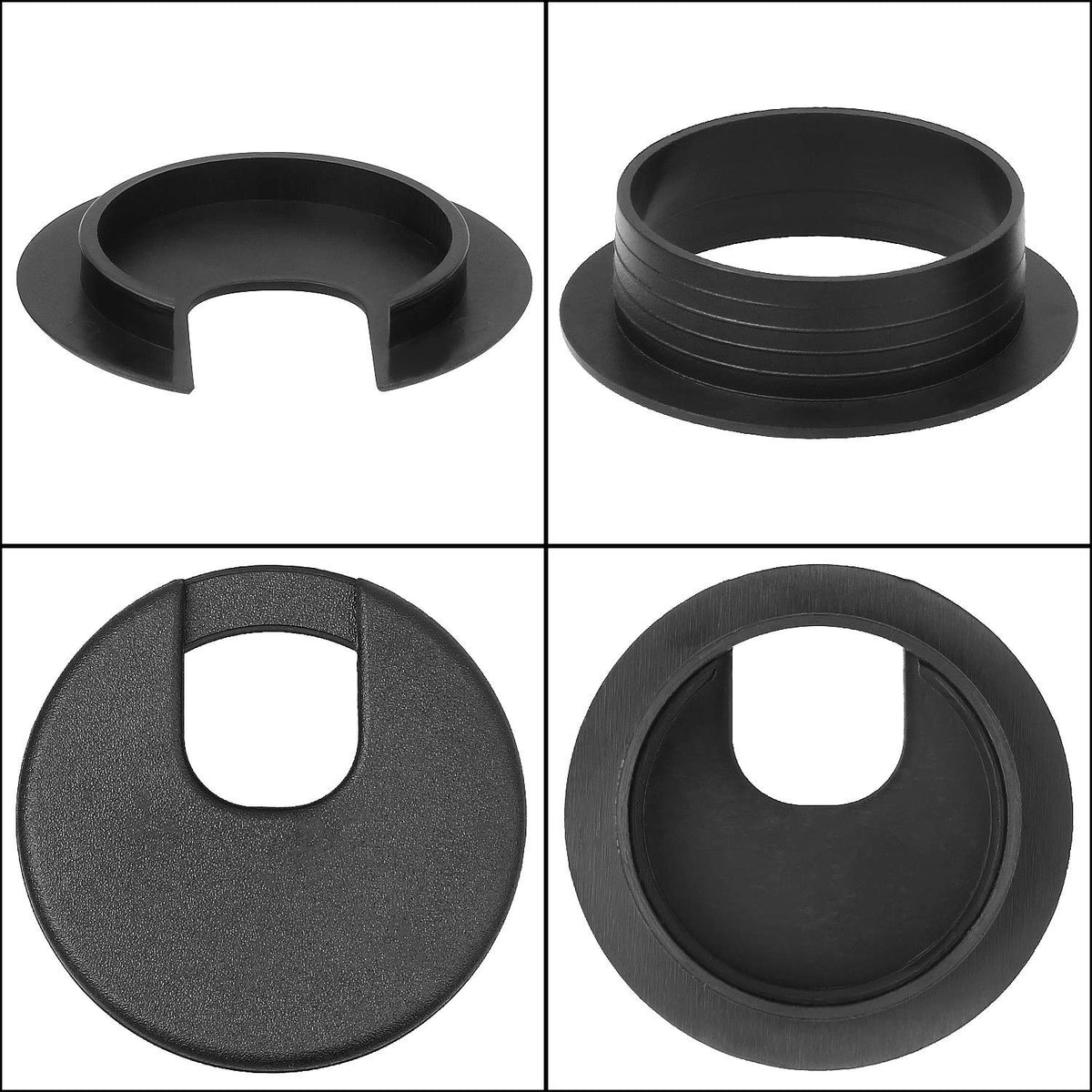 2 Desk Grommet Black, 30PACK Wire Cable Hole Cover PC Computer Desk Plastic Grommet Cord, Tidy Cable Wire Grommet for Office PC Computer Desk Cord Management, (50mm Mounting Hole Diameter) Pack of 2 R371