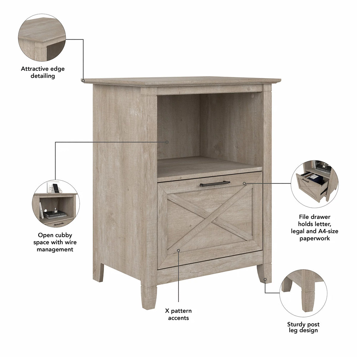 Washed Gray End Table X240015