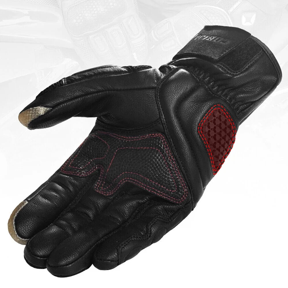 Leather Motorcycle Full Finger Touchscreen Riding Gloves Z47105