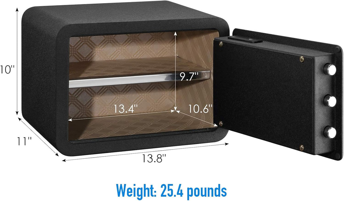 Black Solid Alloy Steel Biometric Fingerprint Safe Box U8093