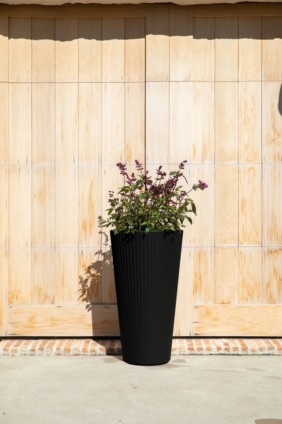 26" Tall Black Plastic-Stone Planter 2 Pack I190