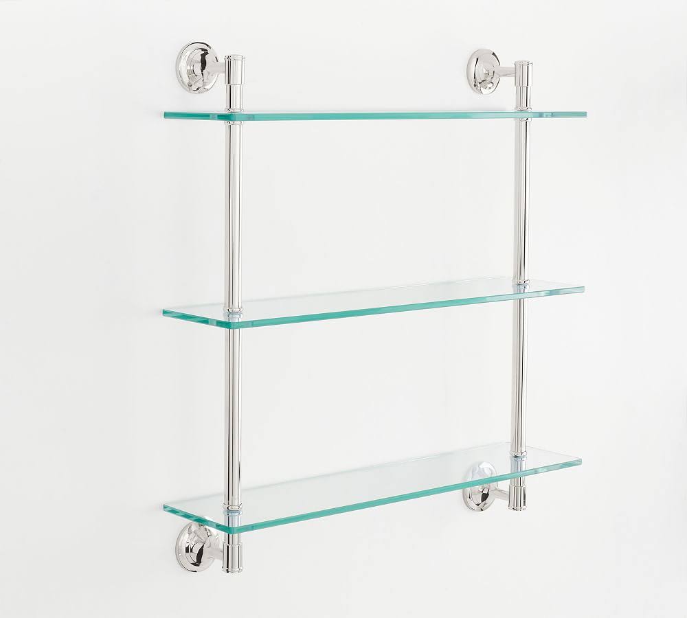 Polished Nickel Triple Glass Shelf C8772