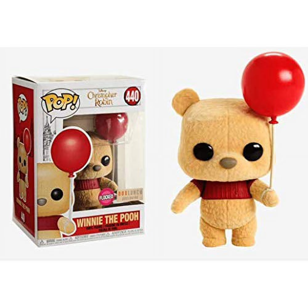 Flocked Winnie the Pooh Holding Balloon Pop! A514