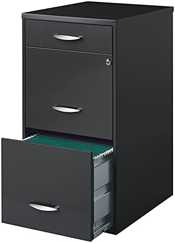 18 inch 3 Drawer Metal File Cabinet Charcoal V279599