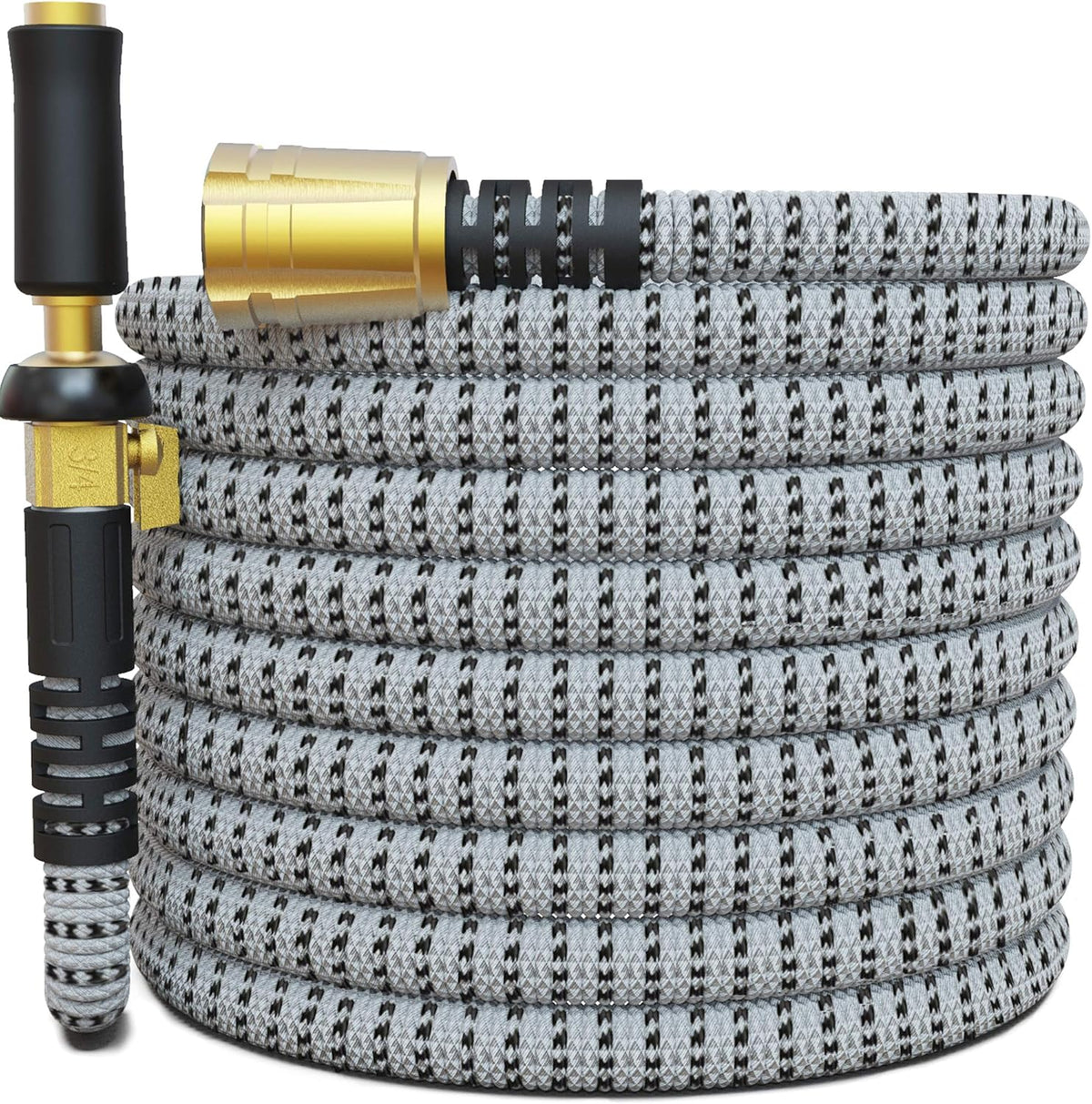 100FT Expandable Garden Hose with Triple Latex Core Brass Fittings N316