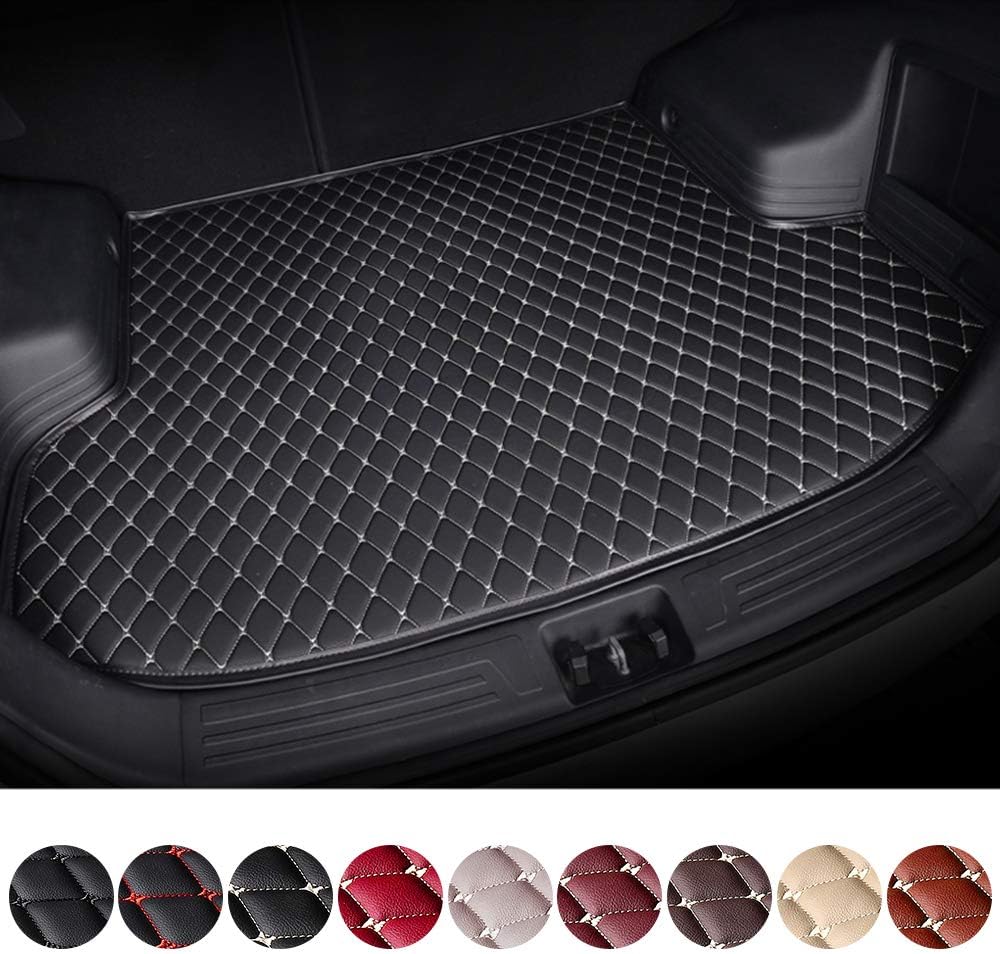 Black & Beige Waterproof Non-Slip Leather Trunk Mat Pack of 2 J89373