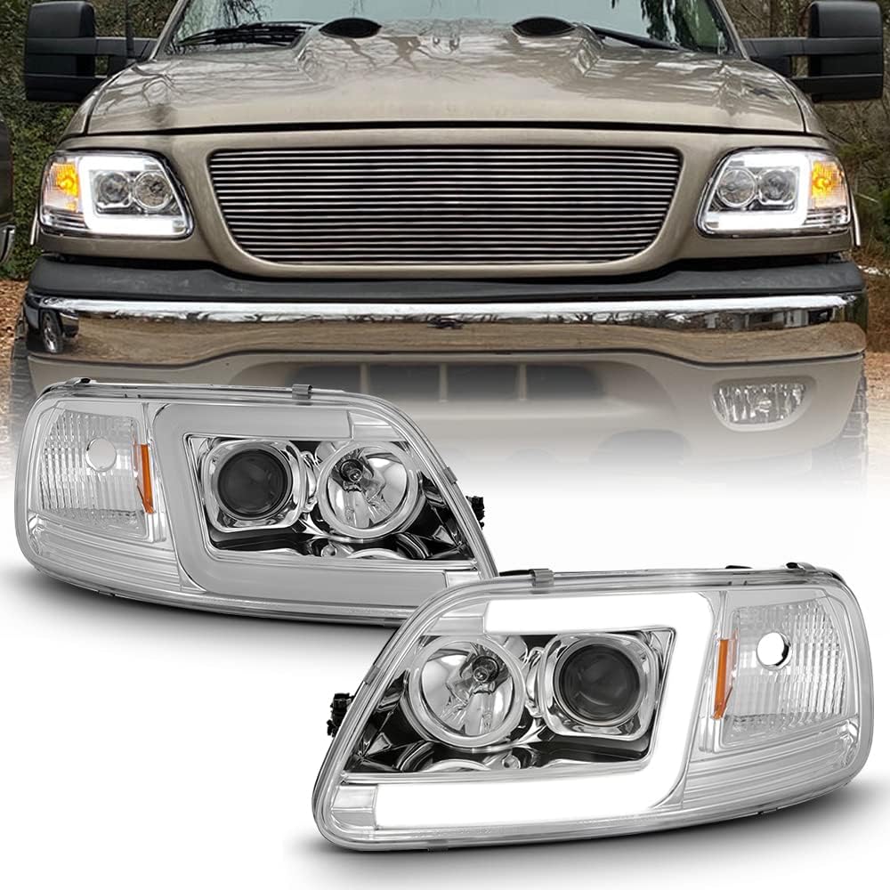 Chrome LED Projector Headlights for Ford F150 V8038