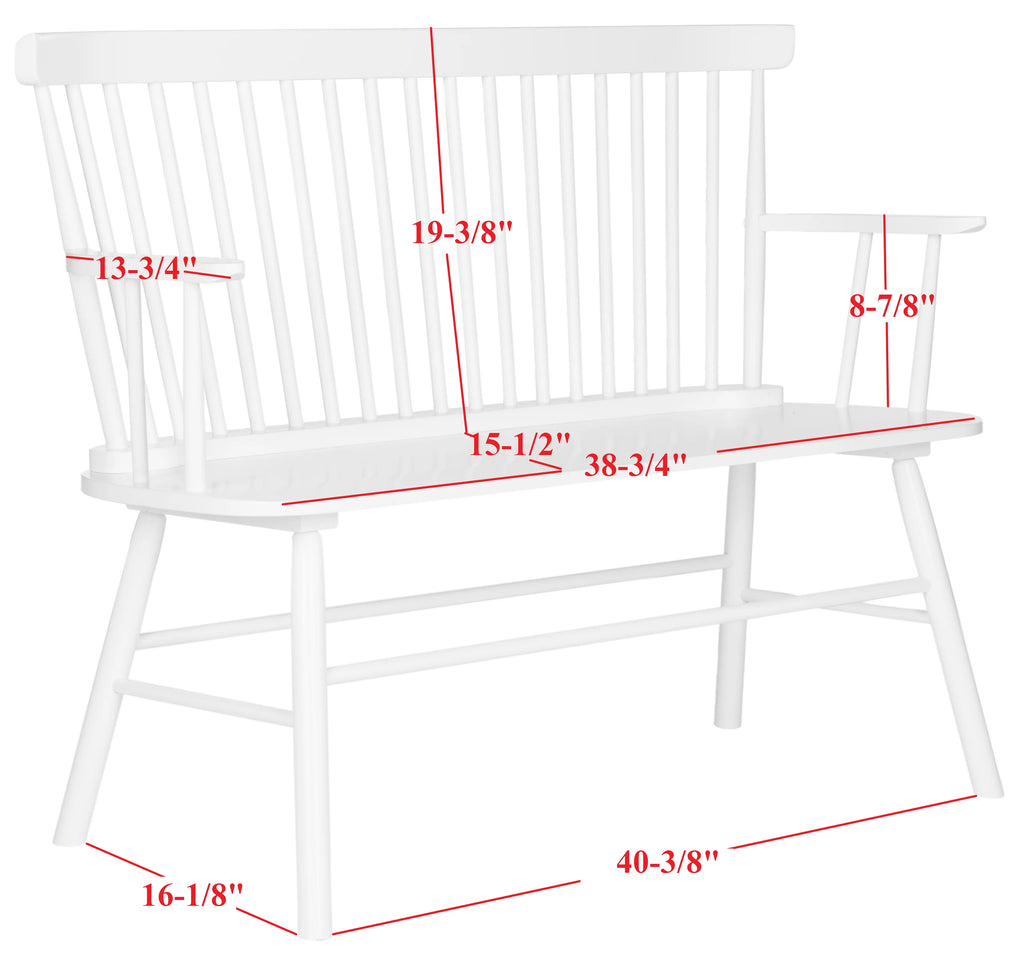 White Spindle back Settee T40806