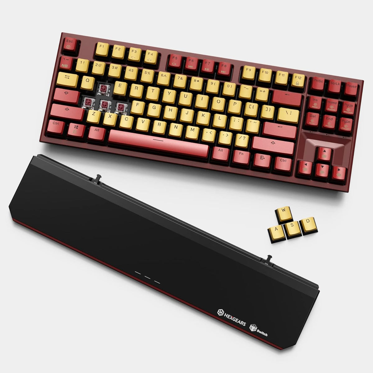 Wireless Mechanical Keyboard with Blue Kailh Box Switches, Tenkeyless Compact 87-Key Keyboard with Wrist Rest C394346