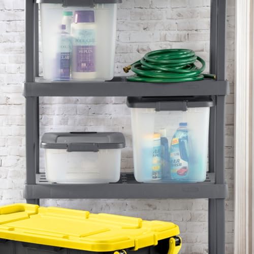 4 Shelf Lockable Plastic Storage Cabinet E122005