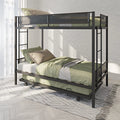 Twin Over Twin Metal Bunk Bed with Trundle and Ladder F3455
