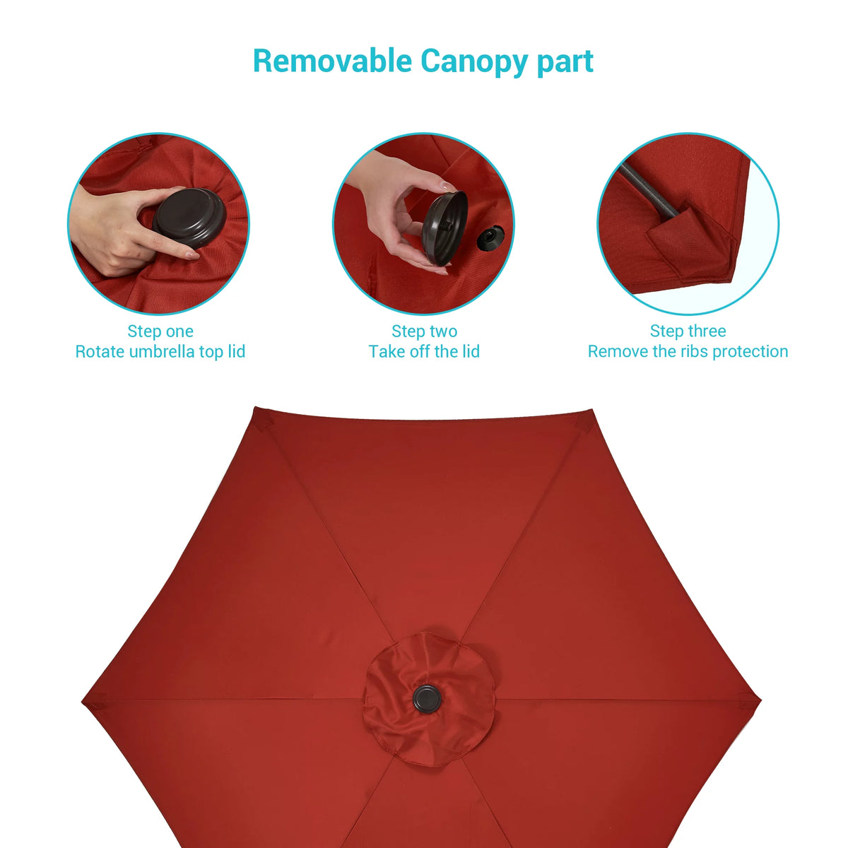 7.5 FT Outdoor Patio Market Umbrella with Tilt Button W7476