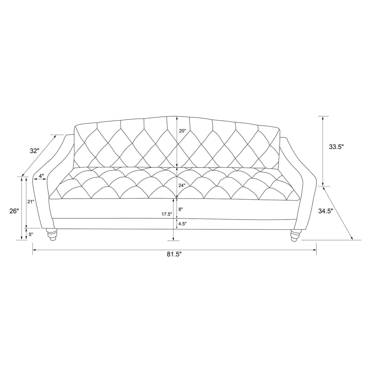 Gray Velvet Tufted Sofa Sleeper T18007