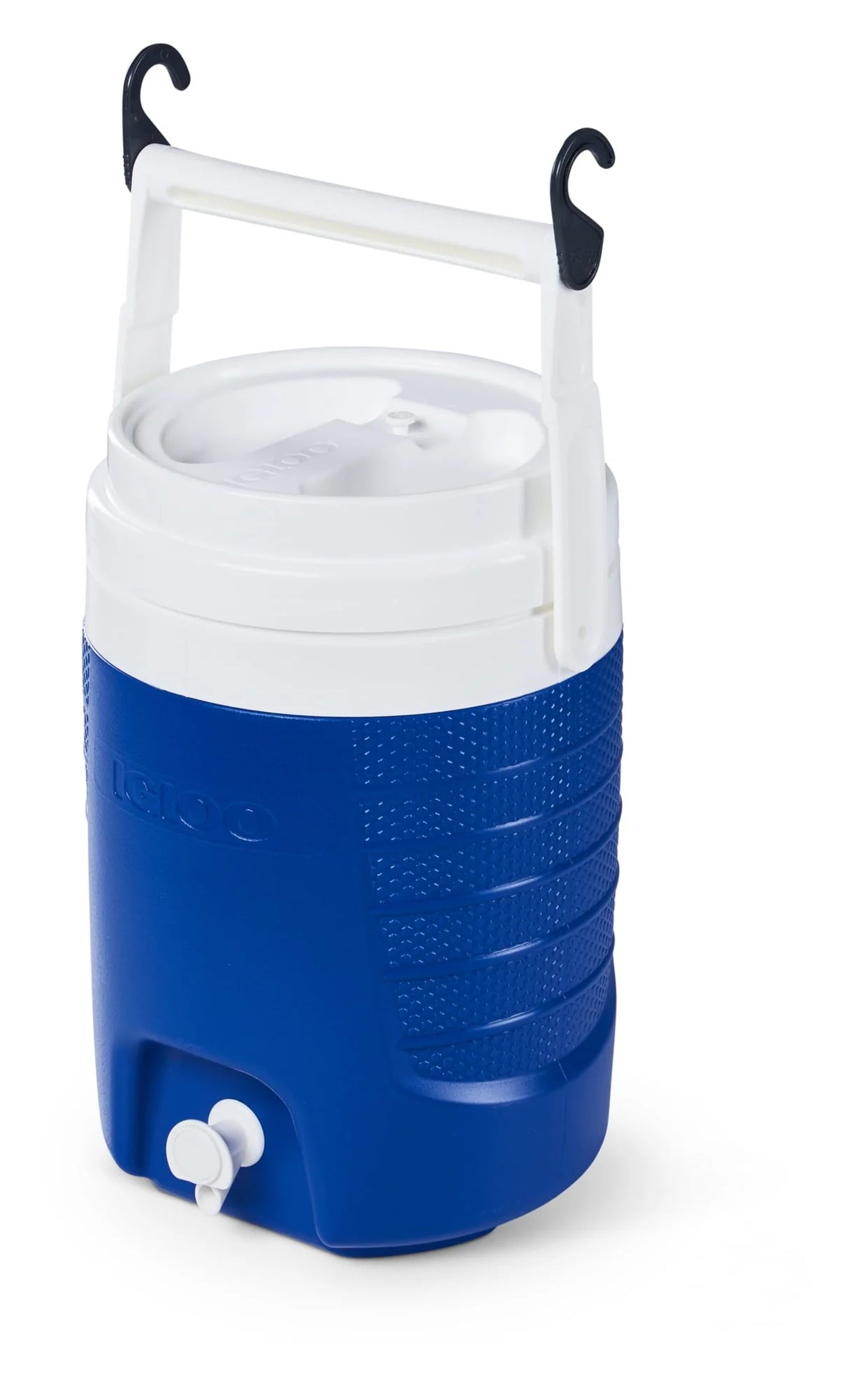 2-Gallon Plastic Beverage Jug with Hooks Blue Y91719
