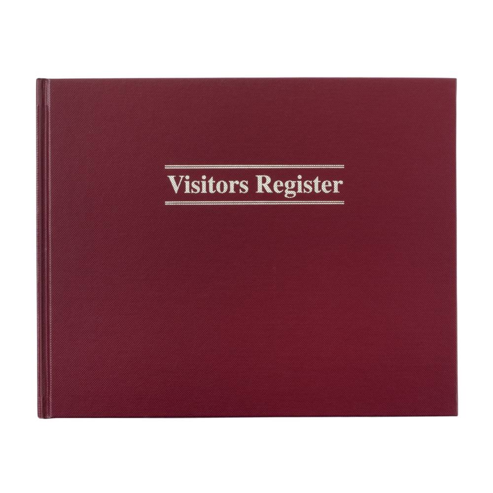 Visitor Registration Book, 8 1/2" x 11 1/2", 112 Pages, Black Z927432