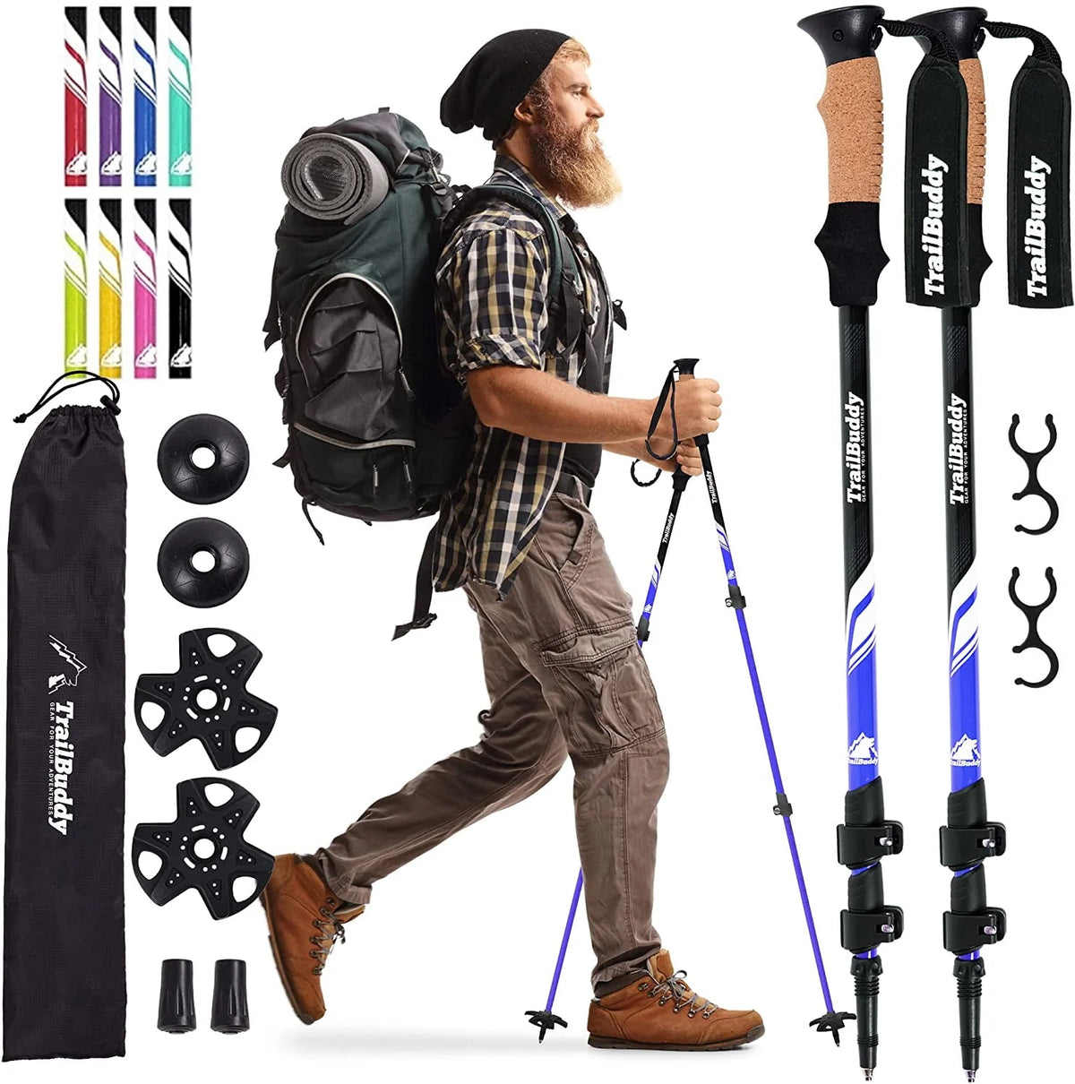 Lightweight Aluminum Adjustable Trekking Poles X6859