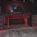 Red Ergonomic Gaming Desk with Cup Holder V696