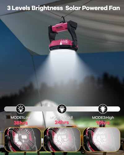 30000mAh Rechargeable Portable Camping Fan with LED Lantern D92455