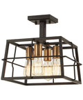 Semi Flush Mount Light, Painted Bronze K8098