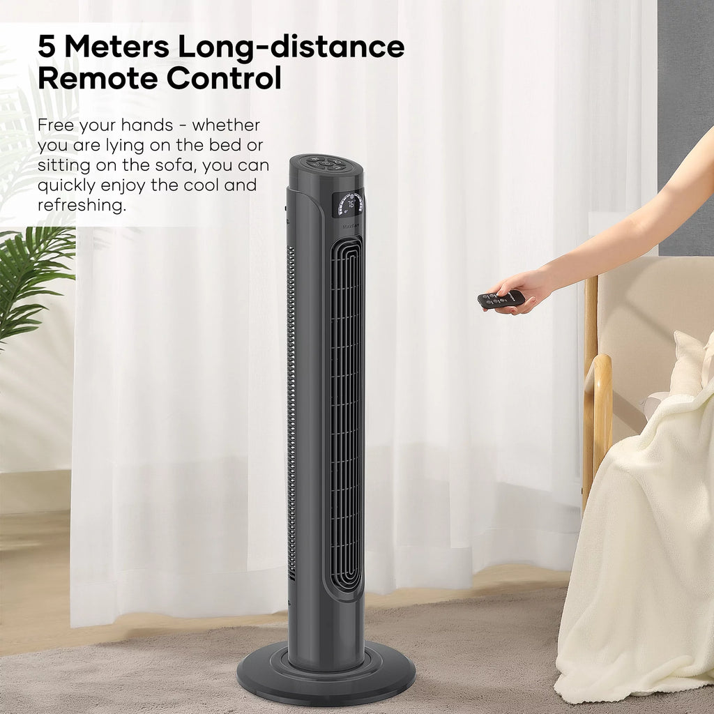 36 Tower Fan with Remote, 3 Speeds 3 Modes 15H Timer, 90° Oscillating, Grey W262018