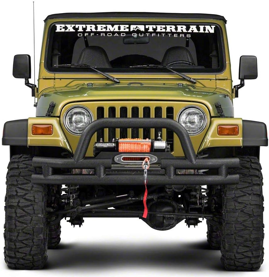 Textured Black Tubular Front Bumper with Winch Cutout P732648