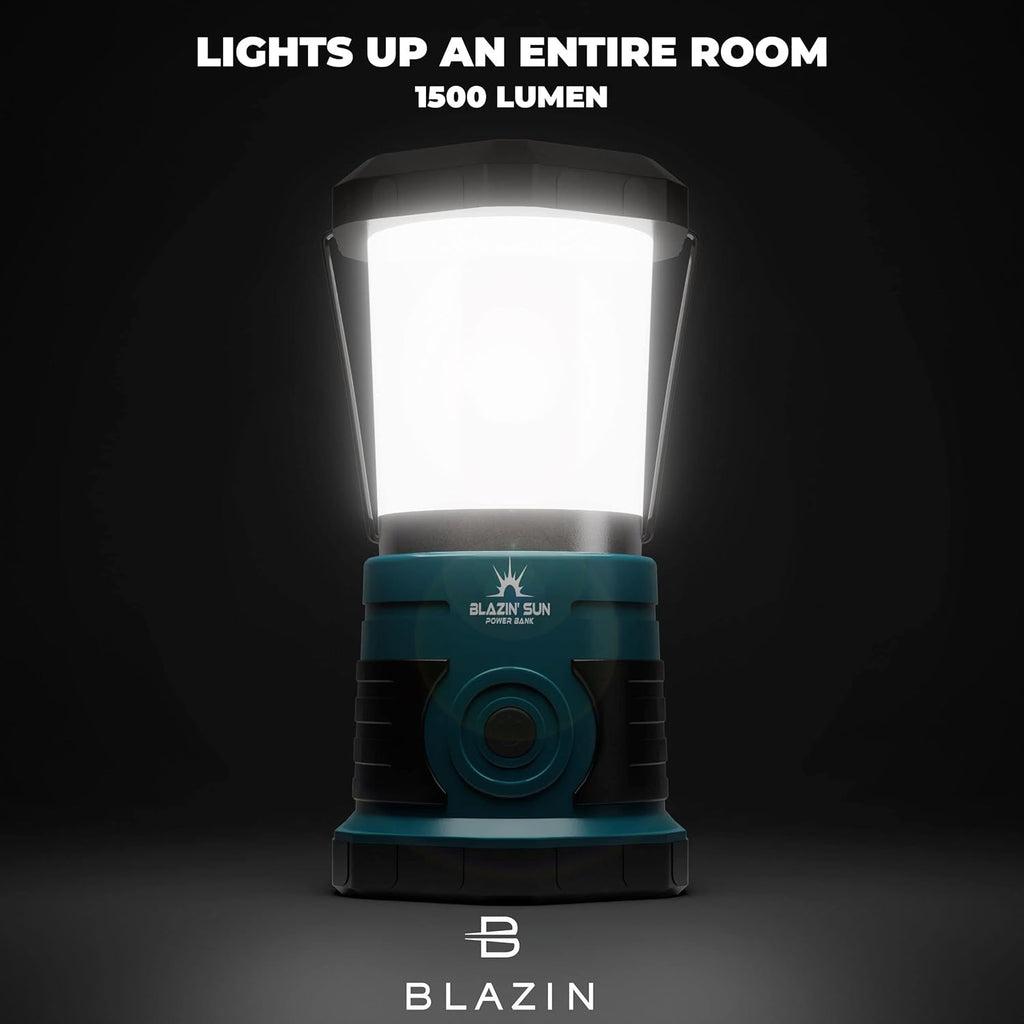 Teal Rechargeable LED Lantern with Power Bank, Pack of 2 L711869