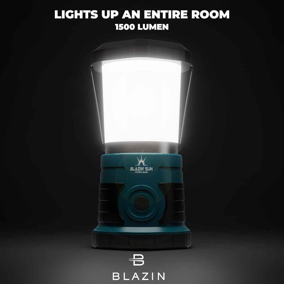 Teal Rechargeable LED Lantern with Power Bank, Pack of 2 L711869