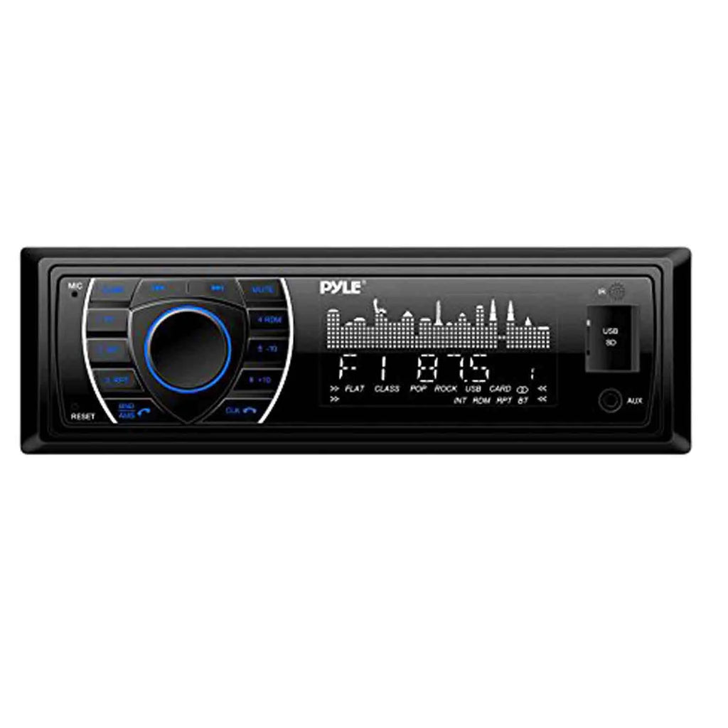 Marine Bluetooth Receiver with 6.5" Dual Cone WP Speakers, 4-Chan 400W Waterproof Marine Amplifier, Marine Antenna & 50' 16G Speaker Wire B37583