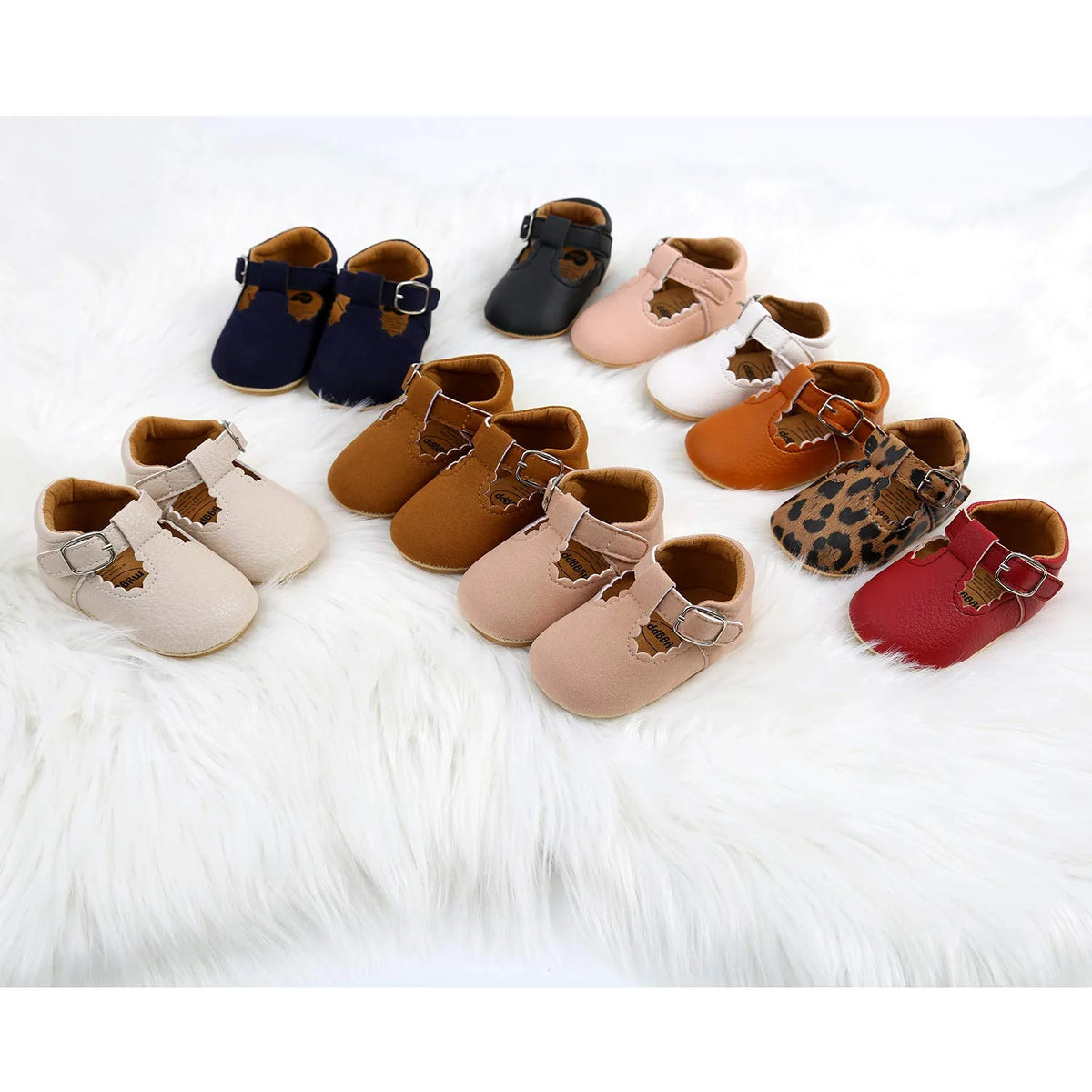 Beige Baby Girl Mary Jane Flats Dress Shoes Z5114
