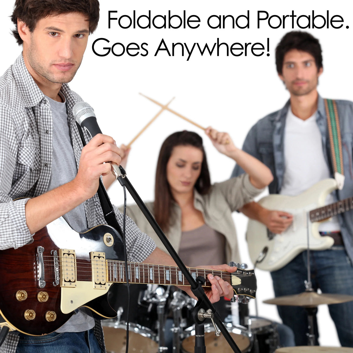 White Set of 2 Portable Bar Stool G693597