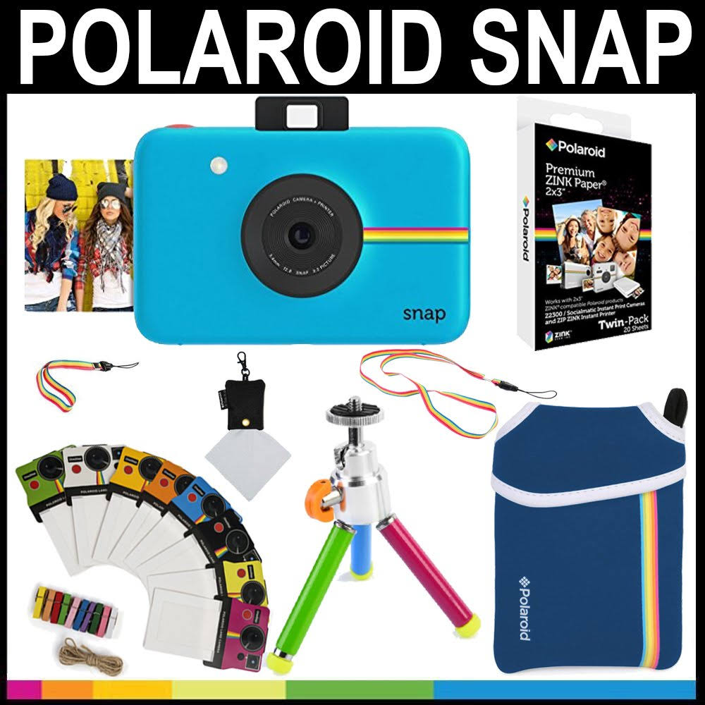 Blue Instant Camera with Zink Paper (20 Pack) Y99739