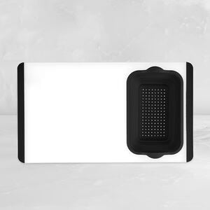 Cutting Board with 2.5 Qt Collapsible Silicone Colander A4701