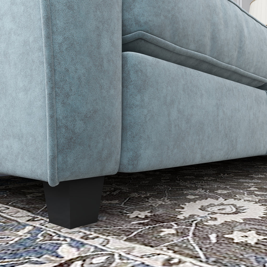 Grey Upholstered Loveseat Sofa with Solid Wood Frame Legs L517