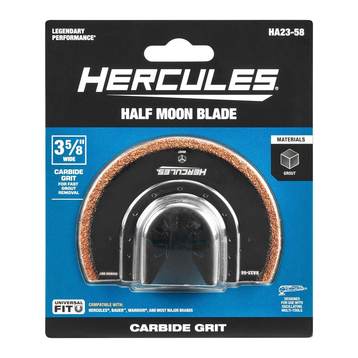 3-5/8 in. Carbide Grit Half-Moon Oscillating Multi-Tool Blade T659191