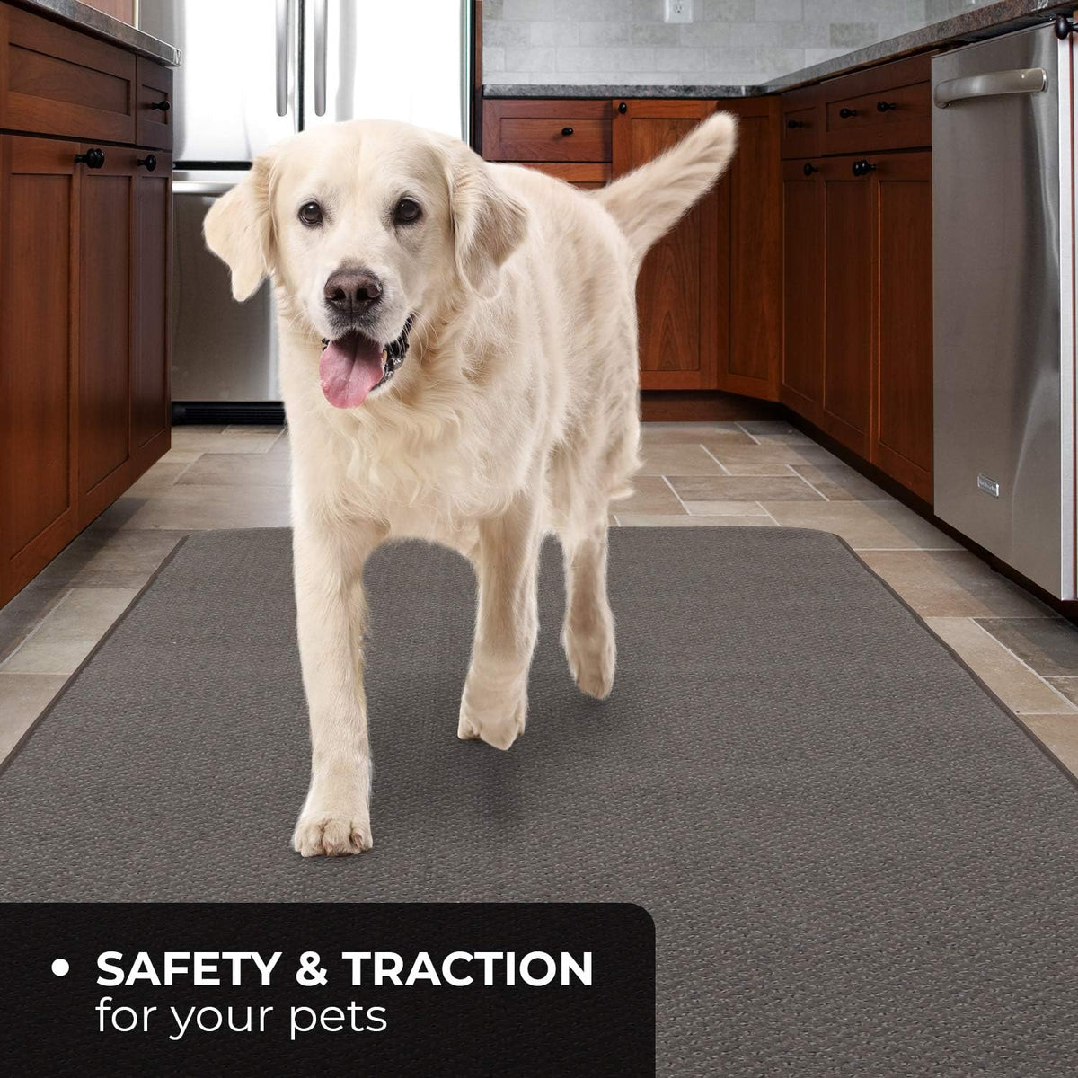 Gray 6 Feet X 36 Inches Skid-Resistant Carpet Runner R357879