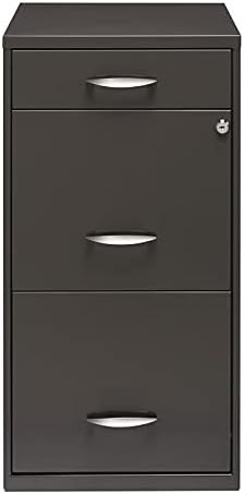 18 inch 3 Drawer Metal File Cabinet Charcoal V279599