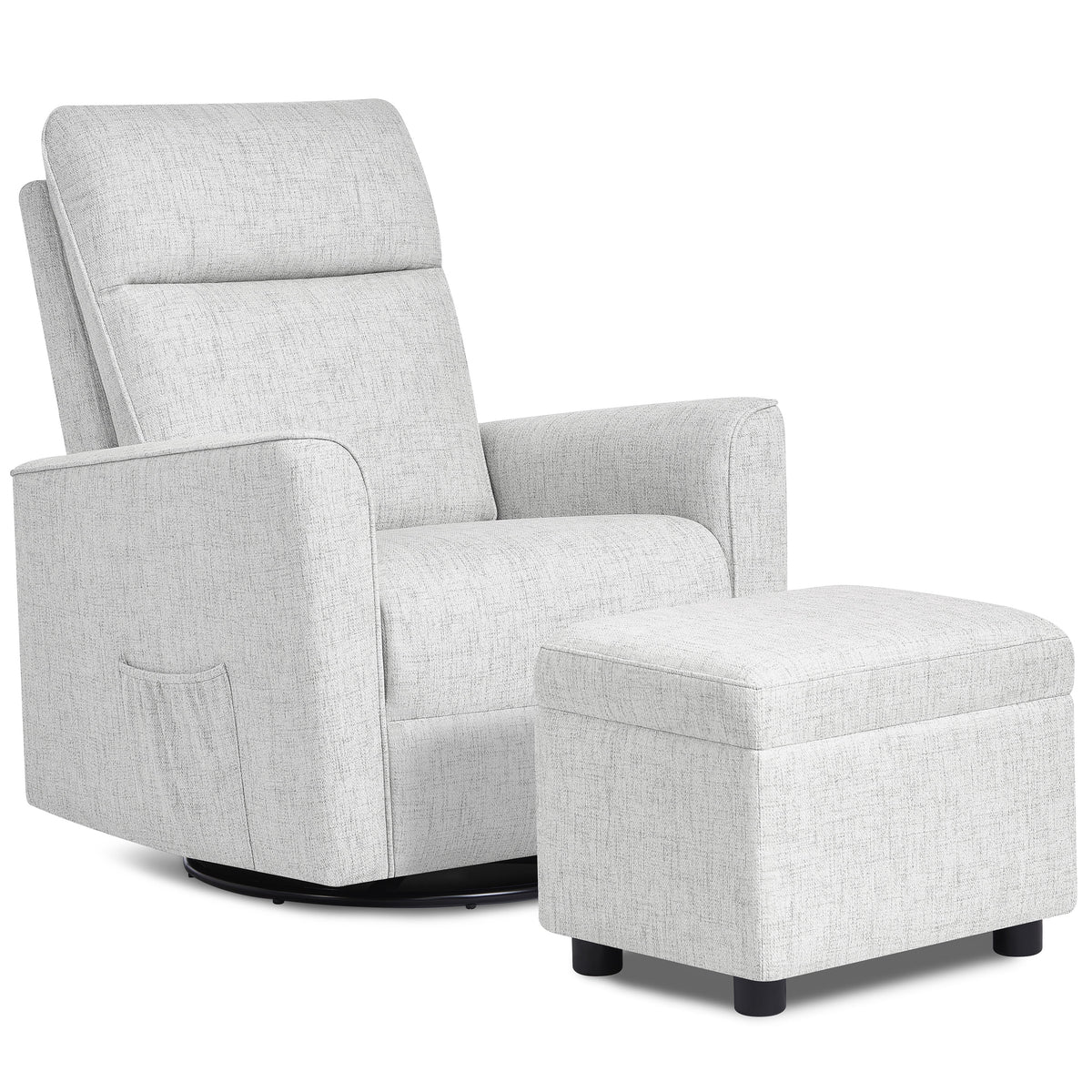 Fog Grey Swivel Glider with Ottoman L33202