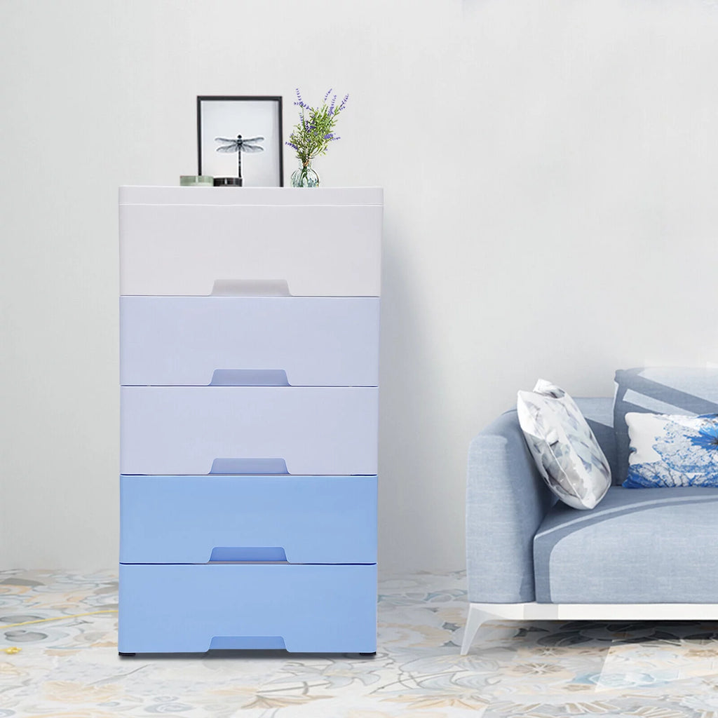 5 Drawers Plastic Storage Cabinet Dresser J53847