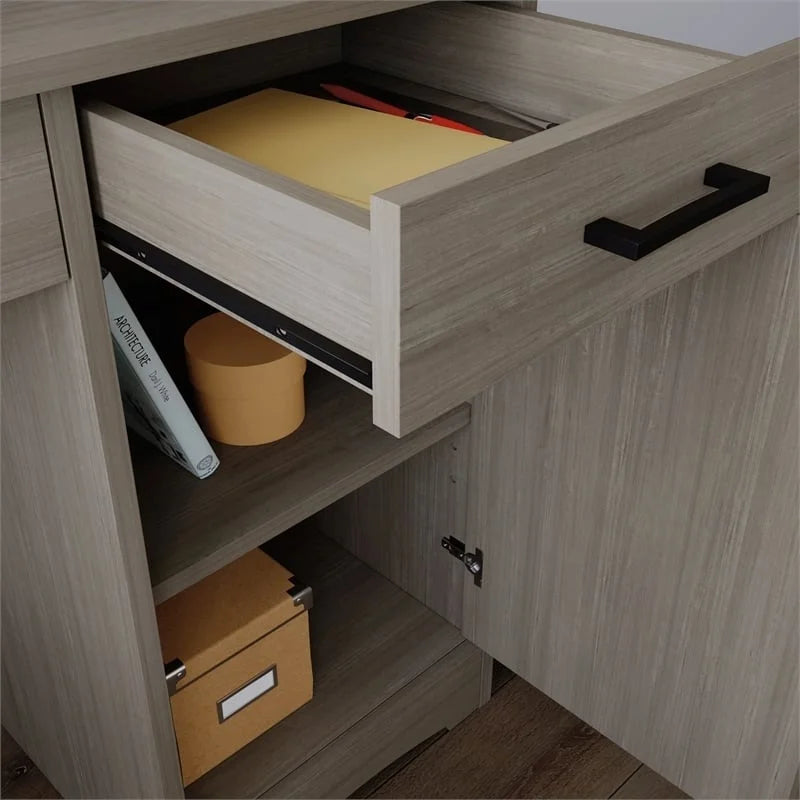 Contemporary Gray Engineered Wood Computer Desk M927504