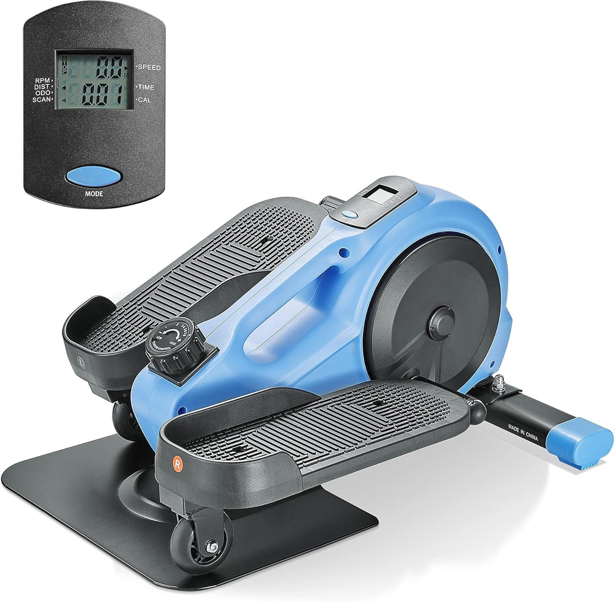 Under Desk Elliptical Pedal Exerciser with 8 Levels Adjustable Magnetic Resistance and LCD Monitor U238